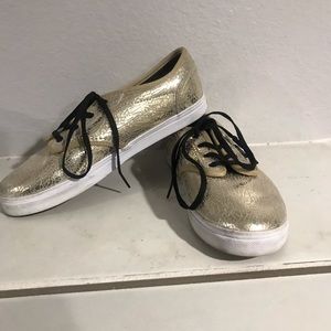 Girls Gold Vans